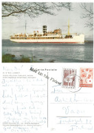 Finland 1959 Postcard   Steam Ship SS Wellamo  Mi 500, 506  Cancelled "With Boat From Finland" - Stockholm 14.6.59 - Briefe U. Dokumente