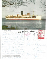 Finland 1959 Postcard   Steam Ship SS Wellamo  Mi  500  Cancelled "With Boat From Finland" - Stockholm 14.6.59 - Storia Postale