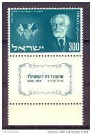 Israel - 1954, Michel/Philex No. : 104,  - MNH - *** - Full Tab - Ongebruikt (met Tabs)