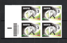 ITALIA  :  JUVENTUS Campione D'Italia 2019/20 - C/Barre N° 2080 In Quartina  MNH**  17.11.2020 - Bar Codes