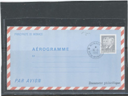 MONACO-AEROGRAMME  - N°507 - 3,70 F -RAINIER -ALBERT -Obl 1er JOUR 14-8--86 - Postwaardestukken