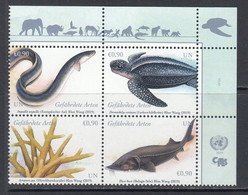 2019 United Nations Unies Endangered Species Fish Turtles Marine Life Complete Block Of 4 MNH  @ BELOW FACE VALUE - Ungebraucht