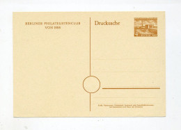 1953 Berlin Ungebrauchte Privat - GA 4 Pfg Bauwerke Philatelistenclub Von 1888 PP 1/6a - Cartes Postales Privées - Neuves