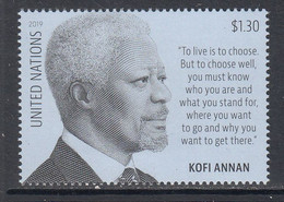 2019 United Nations New York Kofi Annan  Complete Set Of 1 MNH - Ongebruikt