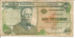 MOZAMBIQUE PORTUGAL 1.000$00 ESCUDOS 23/05/1972 - Mozambico