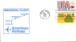 USA ETATS UNIS 1ER VOL 747 AMERICAN AIRLINES NEW YORK-FIJI 1970 - FDC