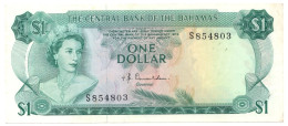 Bahamas Central Bank 1 Dollar 1974 QEII P-35 Donaldson Sign Prefix S - Bahamas
