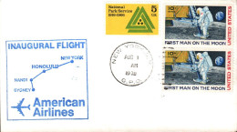 USA ETATS UNIS 1ER VOL 747 AMERICAN AIRLINES LOS ANGELES-FIJI N1970 - Omslagen Van Evenementen