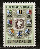 MACAO - N°373 ** (1953) Centenaire Du Timbre Portugais - Nuevos