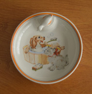 Assiette à Bouillie Pour Bébé En Porcelaine De Chauvigny- F D  - Chiens - Otros & Sin Clasificación