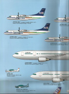 GRAND POSTER DES AVIONS DE L'AEROSPATIALE De L'ATR 300 Au Transall Date 1996 - Poster