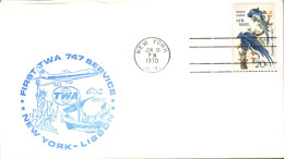 USA ETATS UNIS 1ER VOL TWA 747 NEW YORK-LISBONNE 1970 - FDC