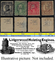 USA United States 1908/1942 3 Stamp Perfin LMC By Lidgerwood Manufacturing Company From Elizabeth Lochung Perfore - Perforados