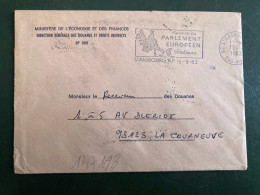 LETTRE RECETTE PRINCIPALE DES DOUANES DE STRASBOURG PONT DE L'EUROPE OBL.MEC.15-9 1982 67 STRASBOURG RP BAS-RHIN - Civil Frank Covers