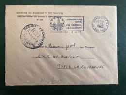 LETTRE DOUANES FRANCAISES STRASBOURG OBL.MEC.8-4 1982 67 STRASBOURG RP BAS-RHIN - Civil Frank Covers