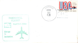 USA ETATS UNIS VOL INAUGURAL ROYAL DUTCH AIRLINES CHICAGO-AMSTERDAM 1970 - Event Covers