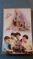 CPSM SAINT NICOLAS ENFANTS GARCON  FILLE FILLETTE VIVE SAINT NICOLAS JEUX JOUETS POUPEE ANIMAUX VOITURE FLEURS - Nikolaus