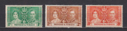 Timbres Neufs** De Trinité Et Tobago De 1937  YT 135 à 137 MH - Trinité & Tobago (...-1961)