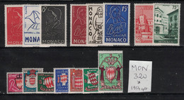 Monaco - Année 1954 Complète - Neuve AVEC Charnière - 15 Timbres Du 397 à 411 - Complete Year - Full Years