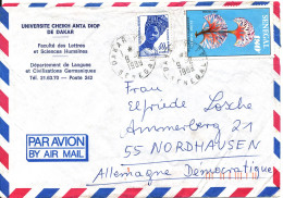 Senegal Air Mail Cover Sent To Germany DDR 9-2-1989 Topic Stamps - Senegal (1960-...)