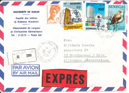 Senegal Registered Air Mail Cover Sent Express To Germany DDR Dakar 10-12-1984 Topic Stamps Incl. BIRD - Senegal (1960-...)