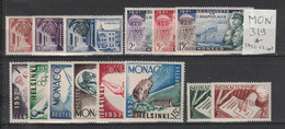 Monaco - Année 1952 Et 1953 Complète - Neuve AVEC Charnière - 14 Timbres Du 383 à 396 - Complete Year - Años Completos