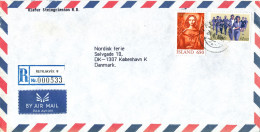 Iceland Registered Air Mail Cover Sent To Denmark 24-4-1985 - Airmail