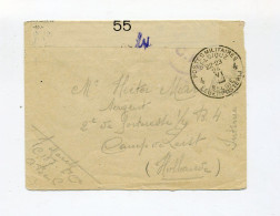 1922 Belgien Zensurbrief Postes Militaires No 4 Nach Holland Mit Zensurstreifen - Lettres & Documents