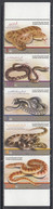 2012 United Arab Emirates UAE Snakes Reptiles  Complete Strip Of 5 (folded Once) MNH - Ver. Arab. Emirate