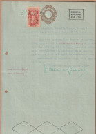 Macau Macao 1943 Document W/charity Stamp ASSISTENCIA 20a Hong Kong Print - Covers & Documents