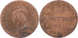 FRANCE - 1851 - UN CENTIME Dupré - Accent Sur Le E De République - 18-115 - 1 Centime