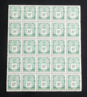 OCEANIE - 1948 - Taxe TT N°YT. 18 - 10c Vert - Bloc De 25 - Neuf Luxe ** / MNH - Strafport