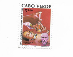 TIMBRES - STAMPS - FRANCOBOLLI - CAP VERT / CAPE VERDE -1990 - VACCINATION - EMILE ROUX (DIFTERIA) - Médecine