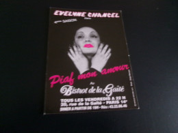BELLE CARTE PUBLICITE."E. CHANCEL CHANTE PIAF ..AU BISTROT DE LA GAIETE" - Cabarets