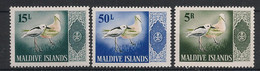 MALDIVES - 1966 - N°YT. 177 - 180 - 185 - Oiseaux / Birds - Neuf Luxe ** / MNH / Postfrisch - Maldives (1965-...)