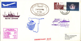 South Africa Paquebot Cover Cape Town Posted At Sea 26-2-1986 RS/NS Africana 40 Voyage With A Lot Of Postmarks - Lettres & Documents