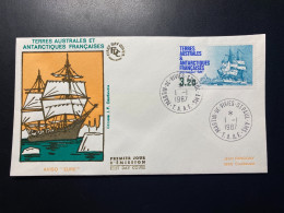 Enveloppe 1er Jour "Navire De Liaison Antarctique - Aviso - Eure" - 01/01/1987 - 129 - TAAF - Saint Paul - Bateaux - FDC