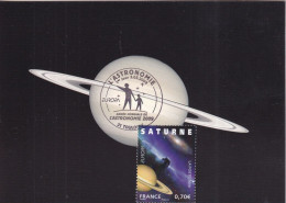 SATURNE En Couleur Naturelles  Avec Le Timbre - Espace