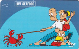 SINGAPORE(GPT) - Cartoon, Eating/Live Seafood($50), CN : 60SIGE/B, Tirage 35000, Used - Singapur