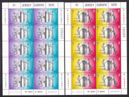 1979 Jersey EUROPA CEPT EUROPE  2 Minifogli MNH** Storia Postale, Postal History 2 Minisheets - 1979