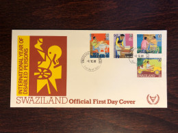 SWAZILAND FDC COVER 1981 YEAR DISABLED PEOPLE HEALTH MEDICINE STAMPS - Swaziland (1968-...)