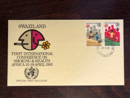 SWAZILAND FDC COVER 1982 YEAR SMOKING TOBACCO HEALTH MEDICINE STAMPS - Swaziland (1968-...)