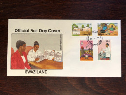 SWAZILAND FDC COVER 2004 YEAR AIDS SIDA HEALTH MEDICINE STAMPS - Swaziland (1968-...)