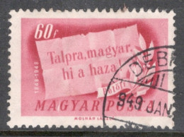 Hungary 1948  Single Stamp Celebrating The 100th Anniversary Of Insurrection In Fine Used - Gebraucht