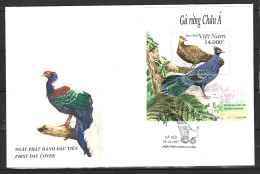 VIETNAM. BF 95 De 1997 Sur Enveloppe 1er Jour. Faisans. - Galline & Gallinaceo