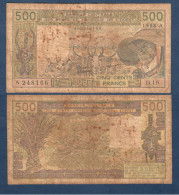 500 Francs CFA, 1988 A, Cote D' Ivoire, D.19, A 248166, Oberthur, P#_06, Banque Centrale États De L'Afrique De L'Ouest - Westafrikanischer Staaten