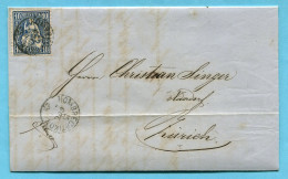 Faltbrief Von Hombrechtikon Nach Zürich 1864 - Covers & Documents