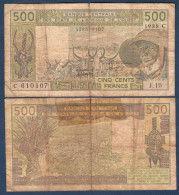 500 Francs CFA, 1988 C, Burkina Faso, J.19, C 610107, Oberthur, P#_06, Banque Centrale États De L'Afrique De L'Ouest - Stati Dell'Africa Occidentale