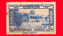 LIBANO - Usato - 1937 - Palazzo Beit-ed-Din - 0.50 - P. Aerea - Oblitérés