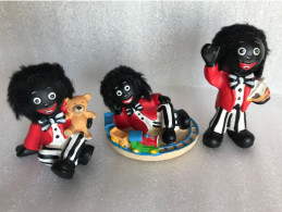 Vintage Black Americana Collectible Kids With Toys 3 X Resin Figurines D50 - Sonstige & Ohne Zuordnung